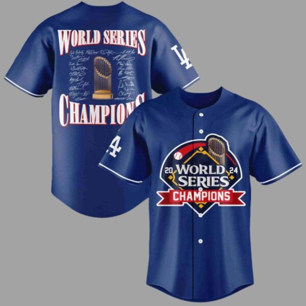 Dodgers 2024 World Series Champions Signature Baseball Jersey