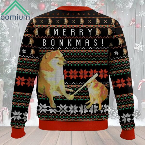 Dog Meme Merry Bonkmas Ugly Christmas Sweater