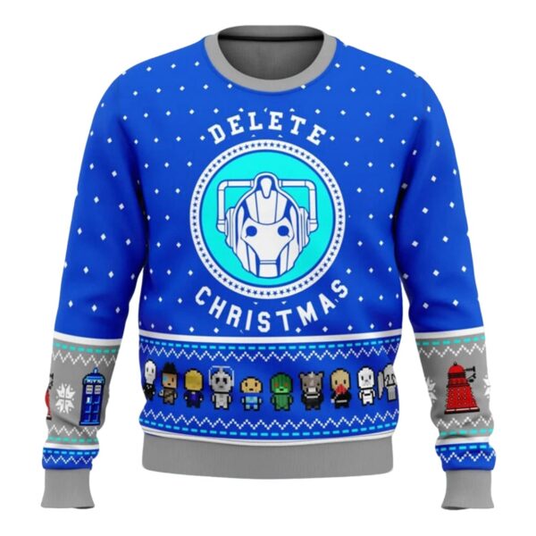 Dr Who Dalek Delete Christmas Ugly Christmas Sweater