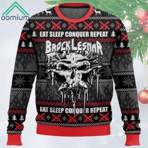 Eat Sleep Conquer Repeat Brock Lesnar Ugly Sweater