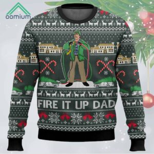 Fire It Up Dad National Lampoon Vacation Ugly Sweater