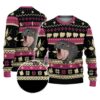 Funny Moo Deng Hippo Emote Pink Ugly Christmas Sweater