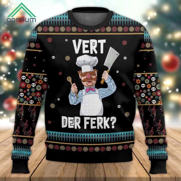 Funny Swedish Chef Vert Der Ferk Ugly Christmas Sweater