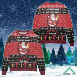 Get Festive With Santa Claus Ugly Christmas Sweater For Drinking Fireball Whisky