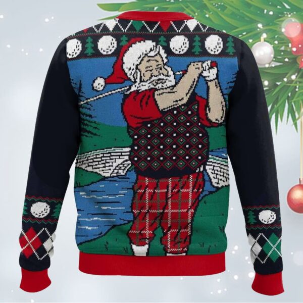 Golf Santa Claus Christmas Ugly Sweater 1