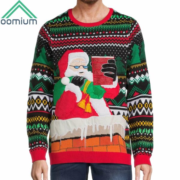 Holiday Time Mens Santa Ugly Christmas Sweater