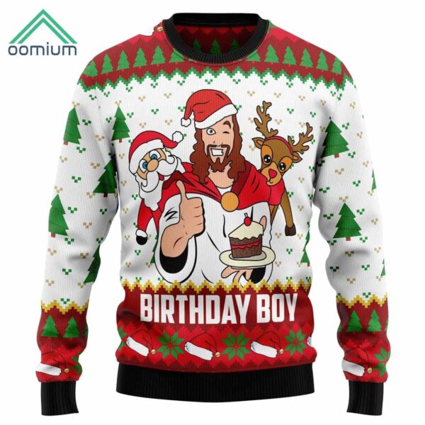 Jesus Birthday Boy Ugly Christmas Sweater