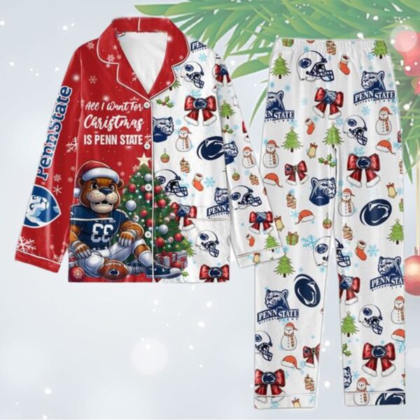 Lions All I Want For Christmas Is Penn State Pajamas Set