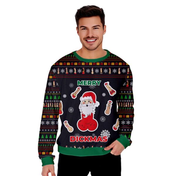 Merry Dickmas Funny Ugly Christmas Sweater 1