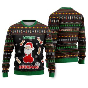 Merry Dickmas Funny Ugly Christmas Sweater