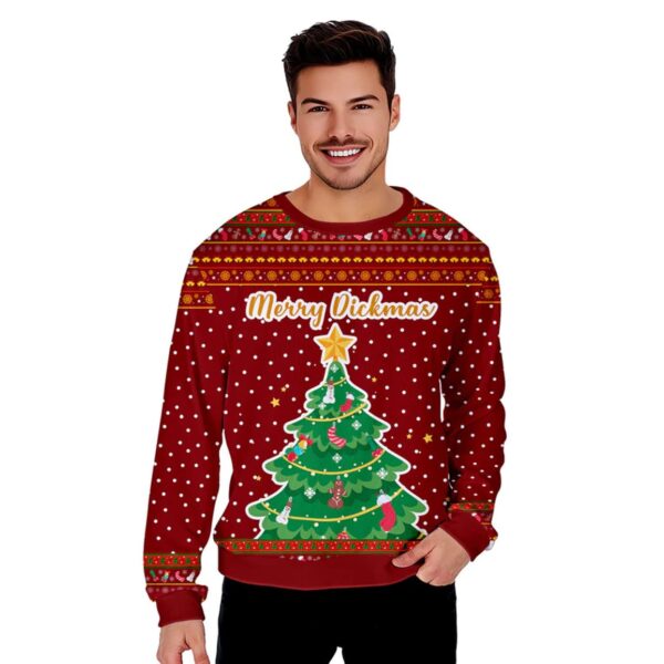 Merry Dickmass Tree Funny Ugly Christmas Sweater 1