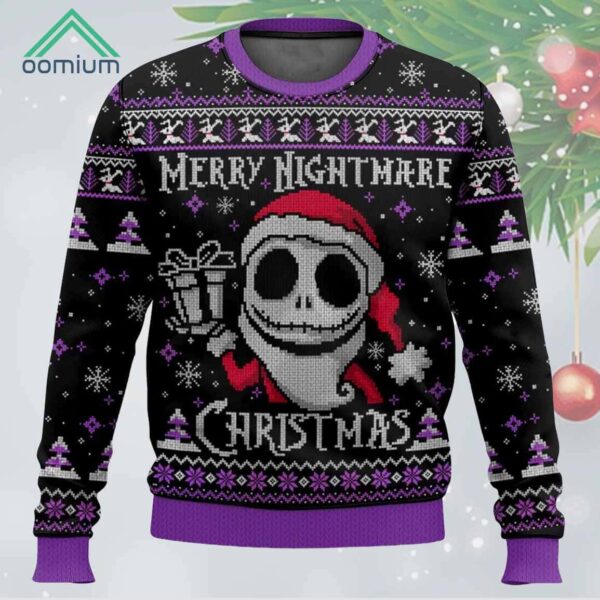 Merry Nightmare Christmas Jack Skellington Ugly Sweater