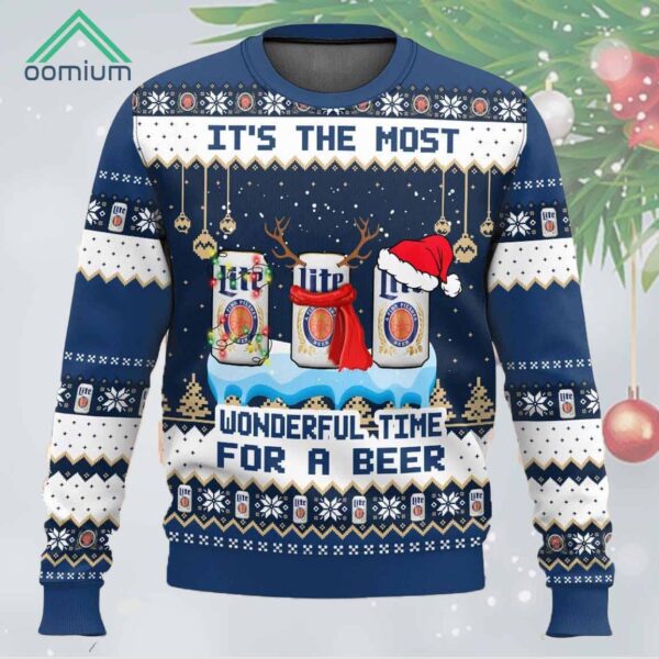 Miller Lite It The Most Wonderful Time For A Beer Ugly Sweater