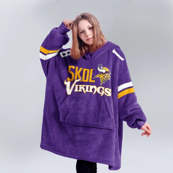 Minnesota Skol Vikings Football Unisex Blanket Hoodie 2