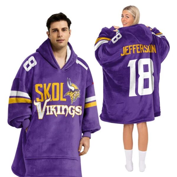 Minnesota Skol Vikings Football Unisex Blanket Hoodie