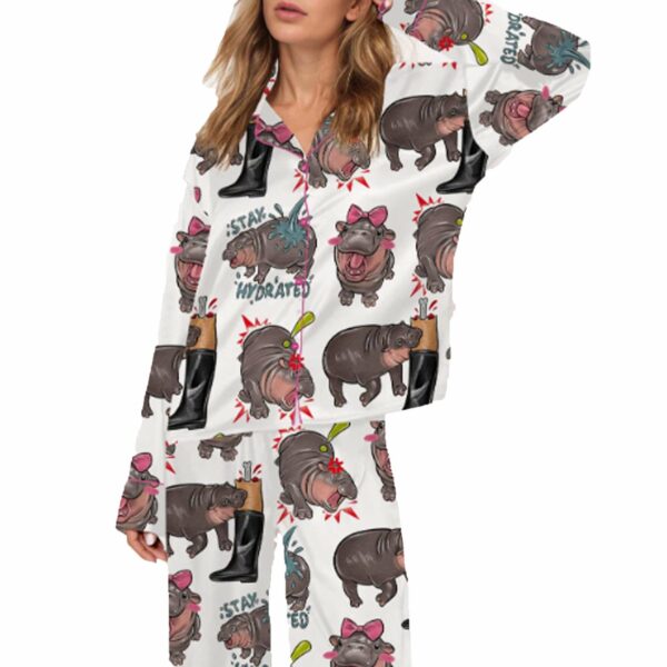 Moo Deng Satin Pajama Set