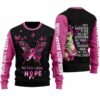 Never Lose Hope Breast Cancer Warrior Ugly Christmas Sweater