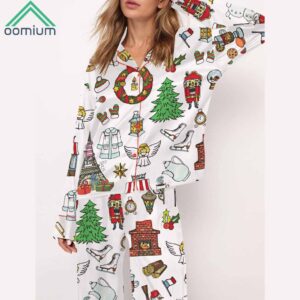 Paris Christmas Satin Pajama Set