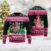 Pink Flamingo Merry Flocking Christmas Ugly Sweater