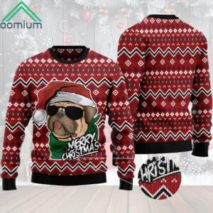 Pug Sunglasses Merry Christmas Ugly Christmas Sweater