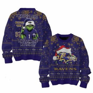 Ravens They Hate Us Because The Aint Us Ravens Christmas Ugly Sweater