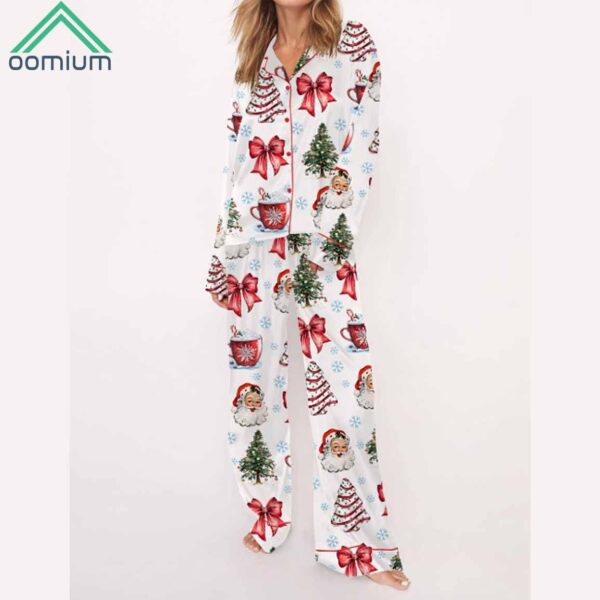 Retro Coquette Christmas Satin Pajama Set 1