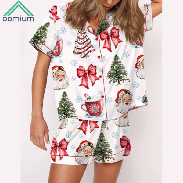 Retro Coquette Christmas Satin Pajama Set 3