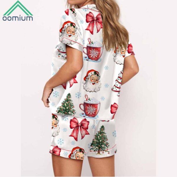 Retro Coquette Christmas Satin Pajama Set 4