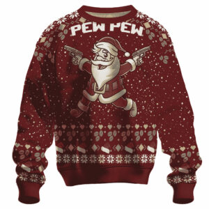 Santa Claus Pew Pew Ugly Christmas Sweater 1