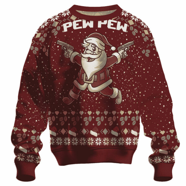 Santa Claus Pew Pew Ugly Christmas Sweater 1