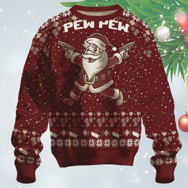 Santa Claus Pew Pew Ugly Christmas Sweater