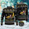 Santa Driving Excavator Christmas Ugly Sweater 1