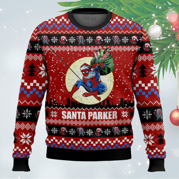 Santa Parker Spiderman Christmas Ugly Sweater