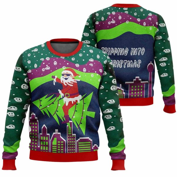 Santa Tripping Into Christmas Christmas Ugly Sweater