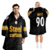 Steelers Steel Curtain 90 Football Unisex Blanket Hoodie 1