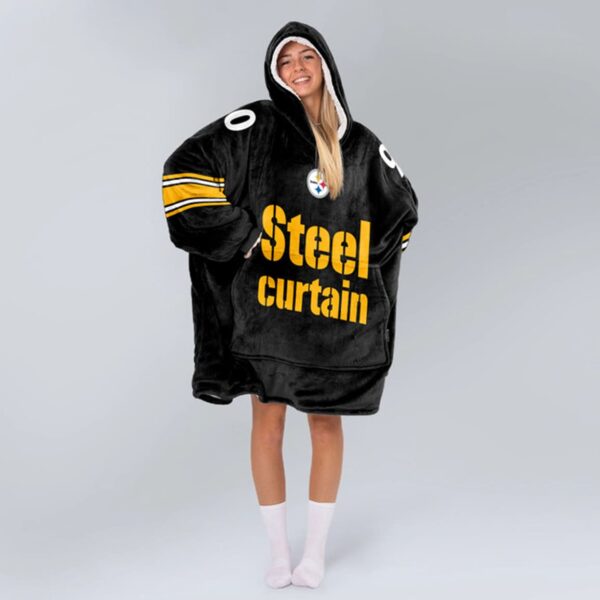 Steelers Steel Curtain 90 Football Unisex Blanket Hoodie 2