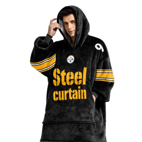 Steelers Steel Curtain 90 Football Unisex Blanket Hoodie 4