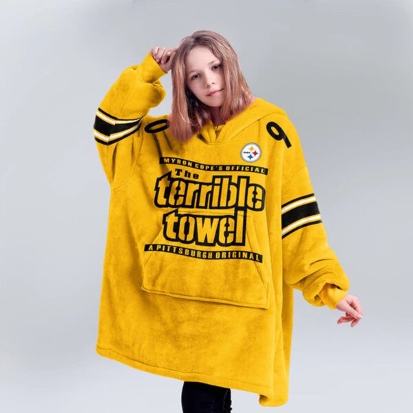 Steelers Terrible Towel Football Unisex Blanket Hoodie 4