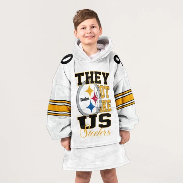 Steelers They Not Like Us 90 Football Unisex Blanket Hoodie 4