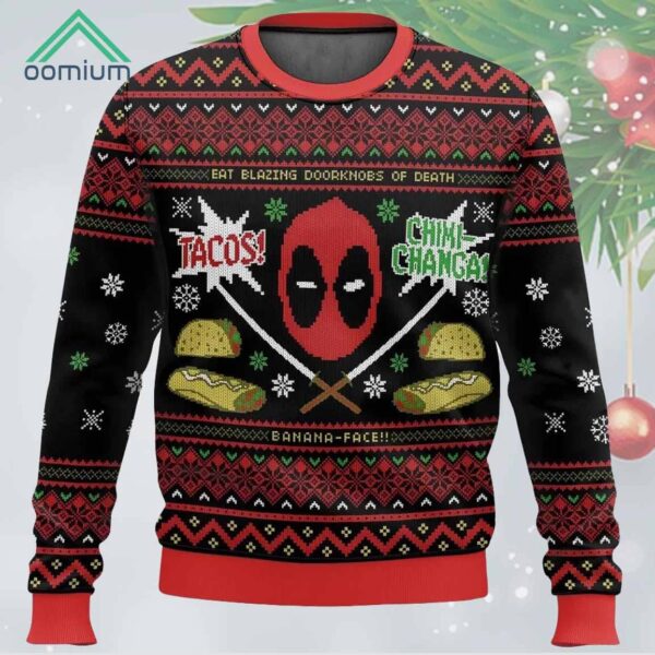 Tacos Chiki Changa Deadpool Ugly Sweater