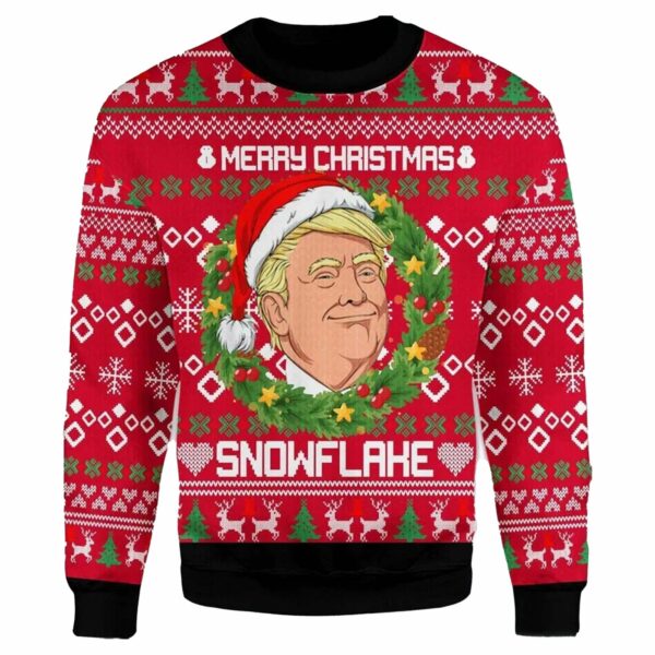 Trump Merry Christmas Snowflake Ugly Christmas Sweater