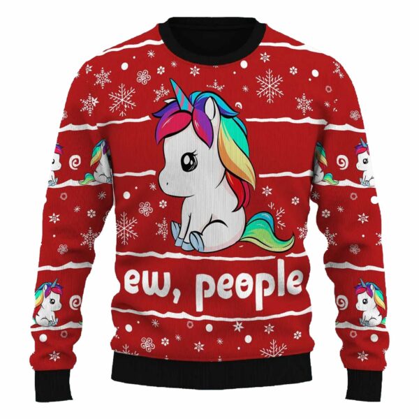 Unicorns Ew People Ugly Christmas Sweater