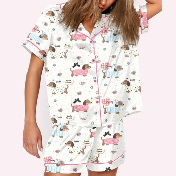 Womens Dachshund Cute Dog Pajama Set