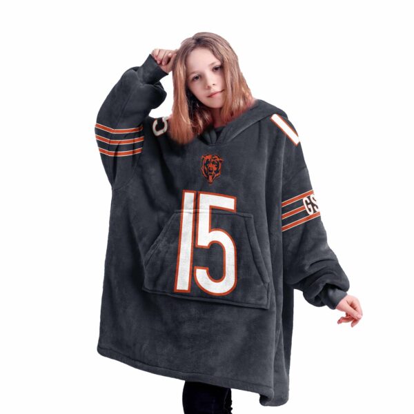 15 Chicago Football Unisex Blanket Hoodie