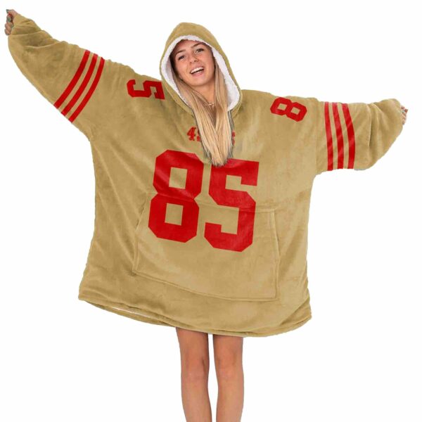 49ers 85 Kitile Football Unisex Blanket Hoodie