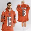 Bears 18 Williams Football Unisex Blanket Hoodie 2