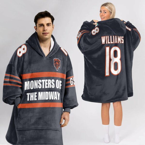 Bears Monsters Of The Midway Football Unisex Blanket Hoodie 2