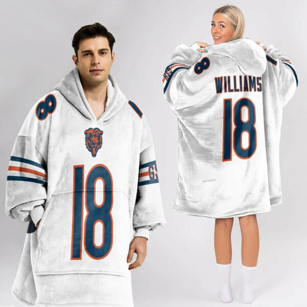 Bears Williams 18 Football Blanket Hoodie 2