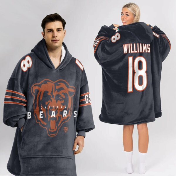 Bears Williams 18 Football Unisex Blanket Hoodie 2