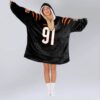 Bengals Football Hendrickson 91 Unisex Blanket Hoodie 4